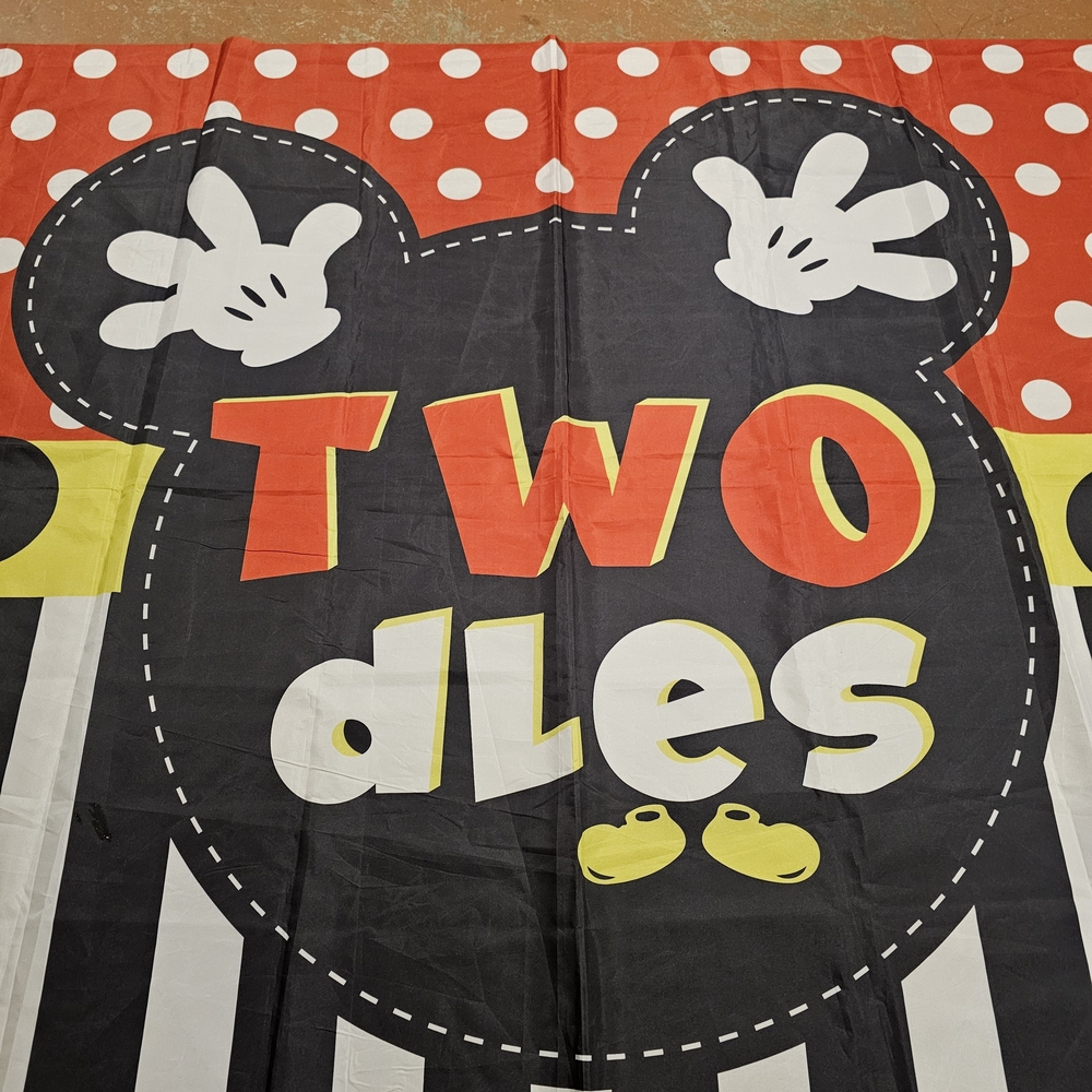 Mickey Mouse Twodles Birthday Backdrop - Picture 2 of 4